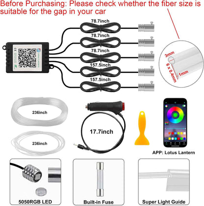AuroraDrive Interior Car LED Strip Lights APP Control – Aesthetic Cabin Ambiance Lighting for Bedroom on Wheels