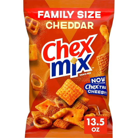 Chex Mix Cheddar Snack Mix – After-School Snack Bowl for Kids, 13.5 oz Pantry Pack