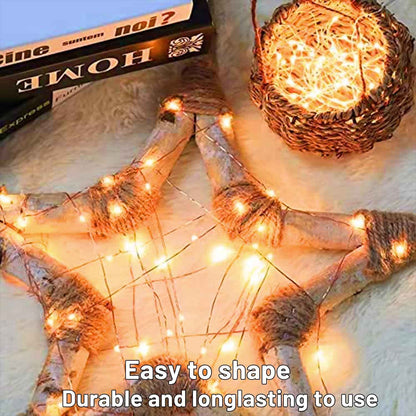 LuminGlow LED Fairy Lights – Waterproof Patio & Porch String Lights, 13FT Battery Operated 6 Pack with Timer for Outdoor Dining