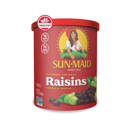 Sun-Maid California Raisins – Clean No Added Sugar Snack for Wellness Routines, 13 oz Canister