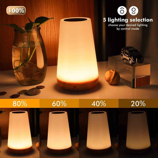 THAUSDAS Decorative Night Light for Bedroom – Glass Base Touch Lamp with 13 RGB Colors and 4 Brightness Settings to Match Any Interior Style