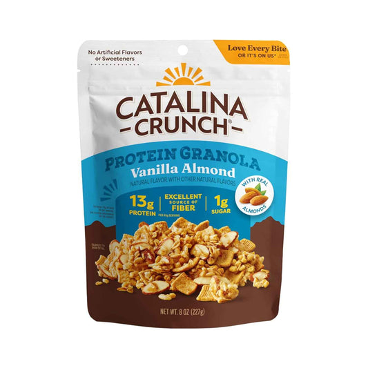 Catalina Crunch Protein Granola - Work-From-Home Breakfast Cereal for Sustained Energy, No Sugar Spike Granola - Vanilla Almond 8 oz