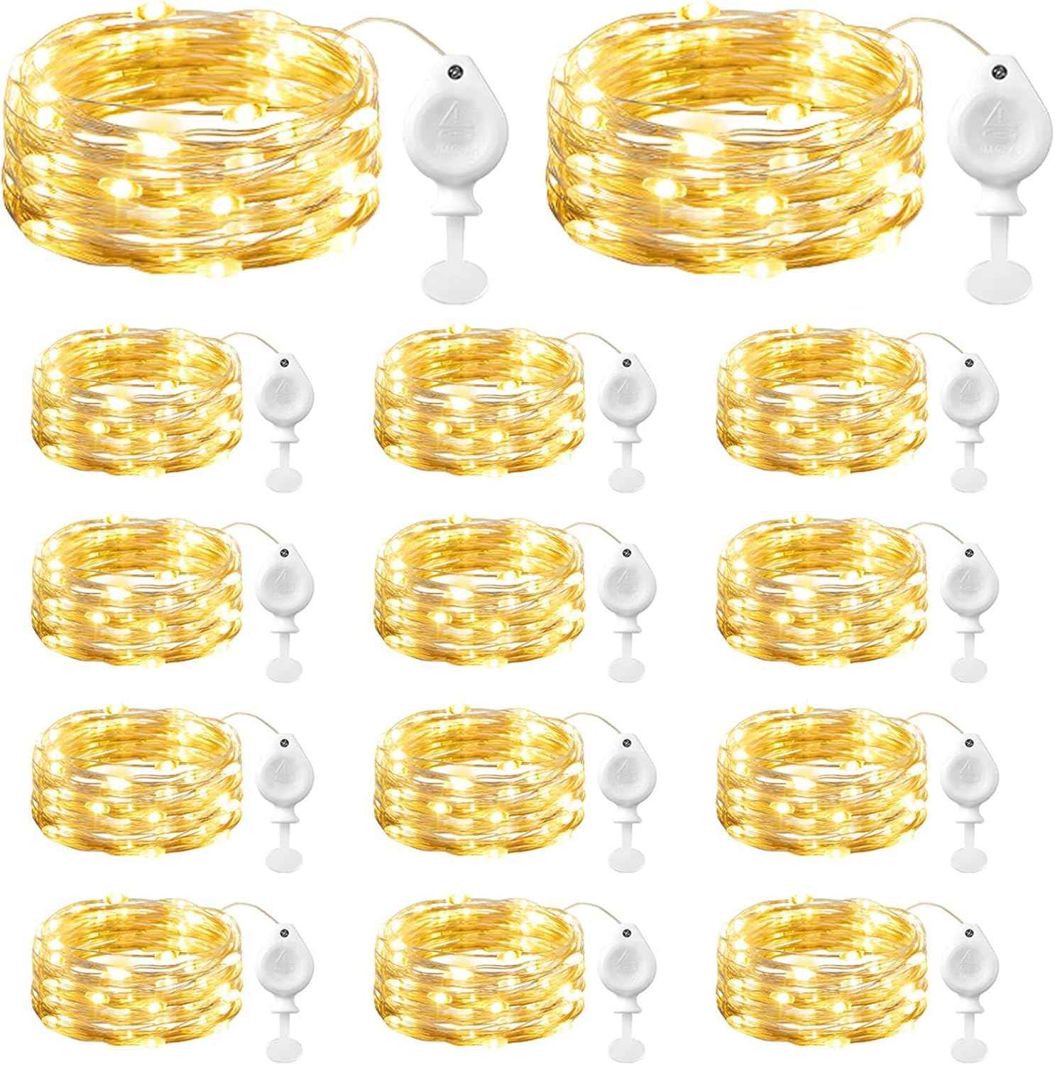 Brightown 14 Pack LED Fairy Lights – Flameless Candle Alternative for Bedrooms and Living Rooms, Cool to Touch Warm White String Lights