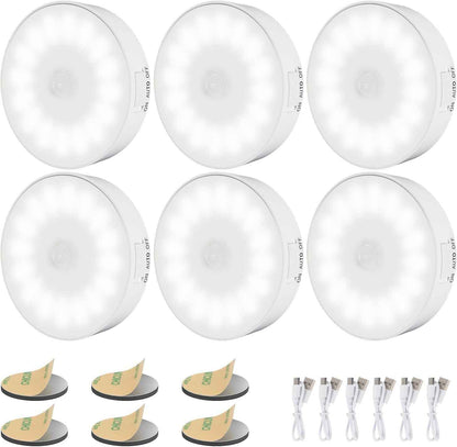 LuminBeam Round Motion Light – Clean Modern Wireless Night Light for Clutter-Free Homes, Rechargeable