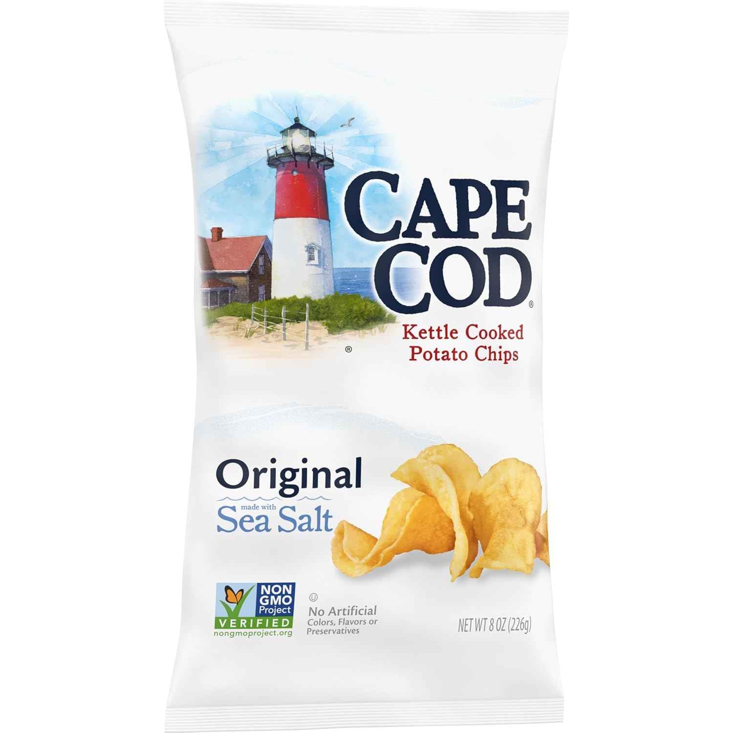 Cape Cod Less Fat Original Kettle Chips – Simple Ingredient Pantry Staple for Clean Kitchens