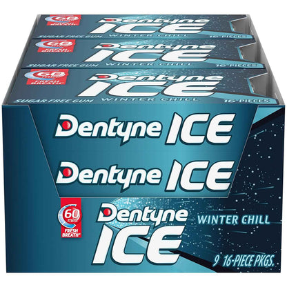 Dentyne Ice Winter Chill Sugar-Free Chewing Gum – Individually Wrapped Mints for Tailgates and Rest Stops