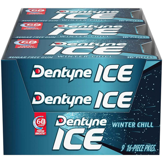Dentyne Ice Winter Chill Sugar-Free Chewing Gum – Individually Wrapped Mints for Tailgates and Rest Stops