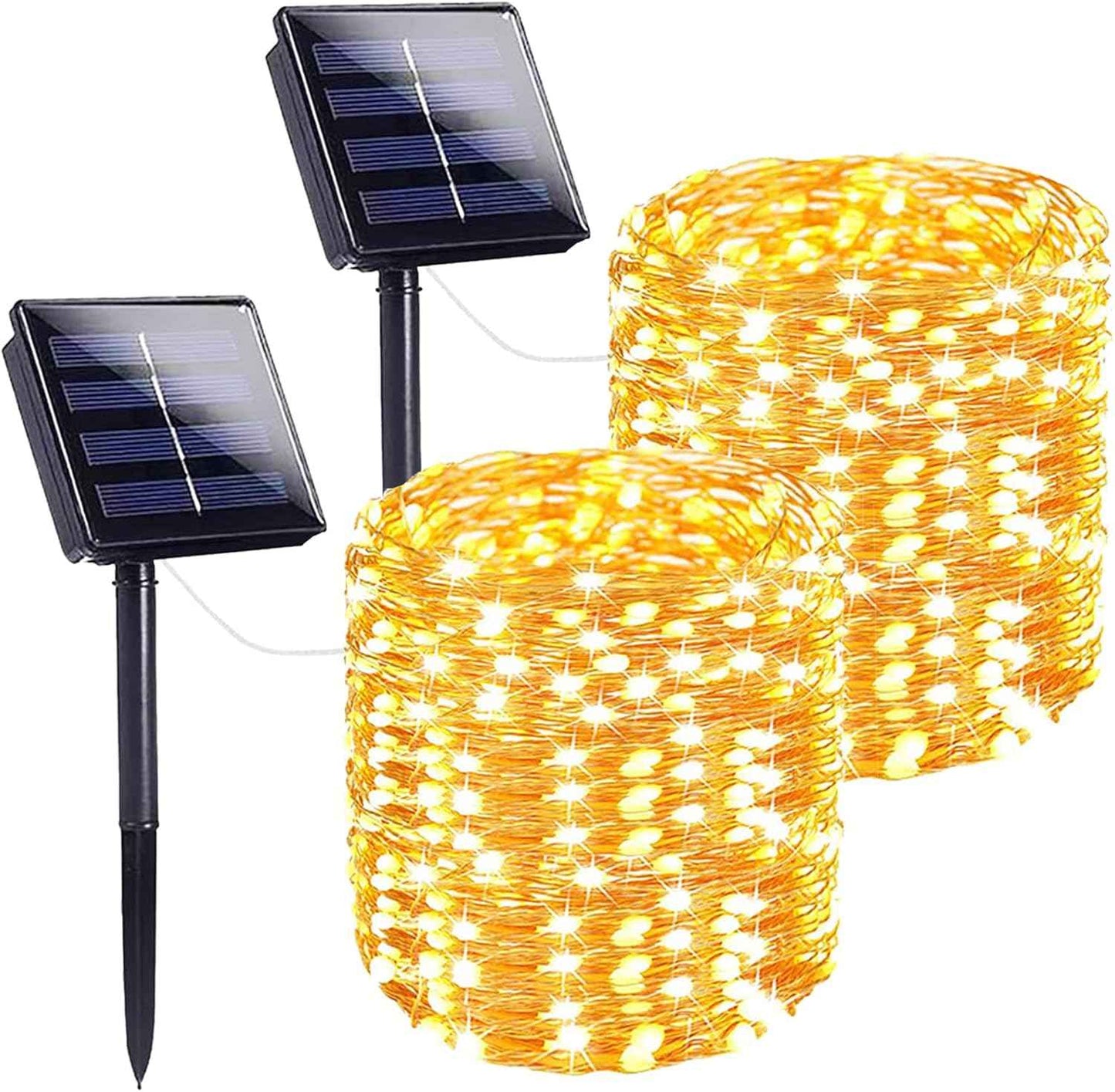 Luminex Solar String Lights – Living Room and Reading Nook Aesthetic, Warm White Ambient Copper Lights