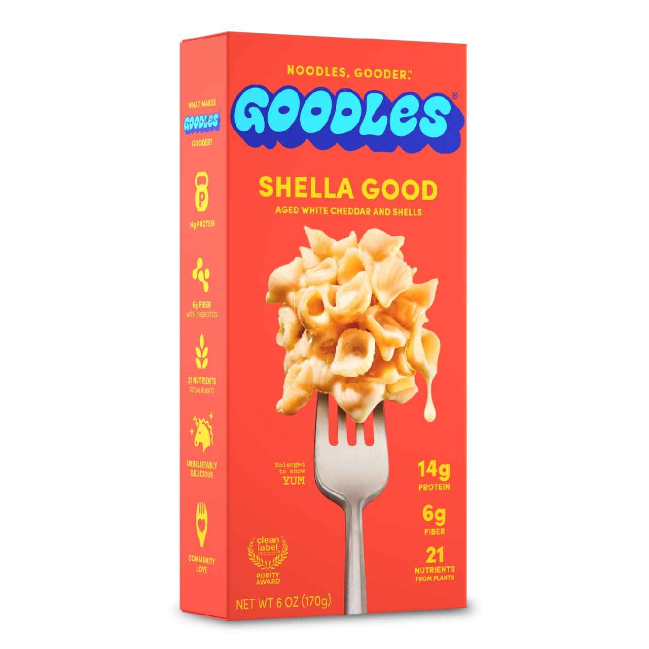 Goodles Shella Good Aged White Cheddar Shells – Simple Clean Label Mac and Cheese for Intentional Kitchens