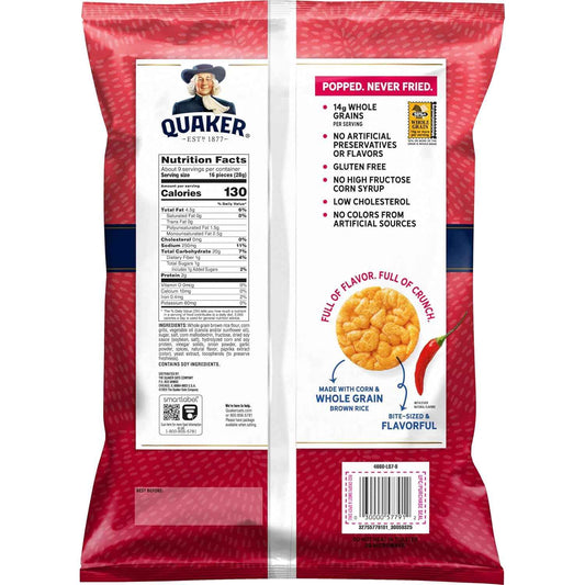 Quaker Rice Crisps Sweet & Spicy Chili – Gluten-Free Lunchbox Snack for School-Age Kids, 8.5 oz Resealable Bag