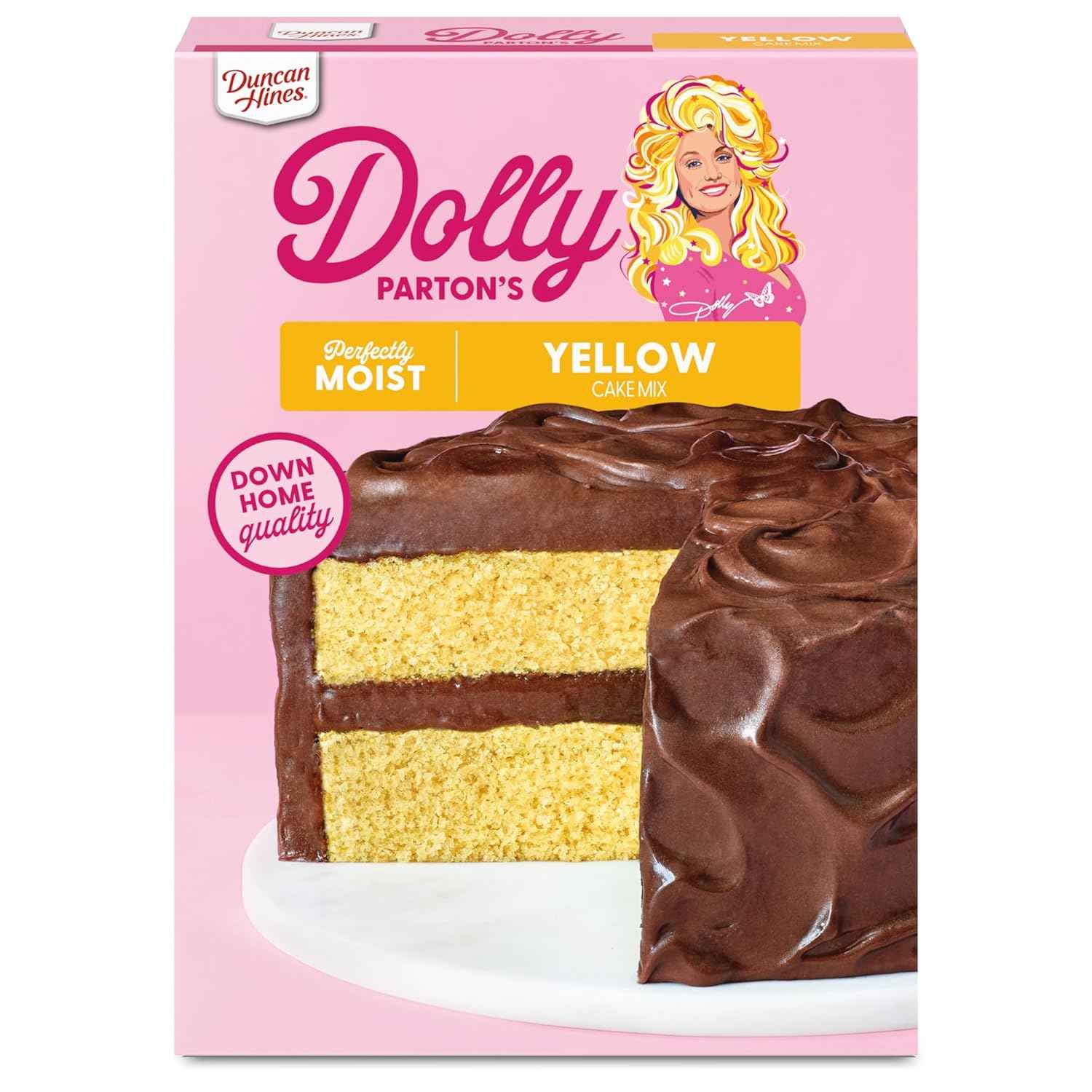 Duncan Hines Dolly Parton's Favorite Yellow Cake Mix – Convenient Pantry Staple for Last-Minute Potluck Contributions