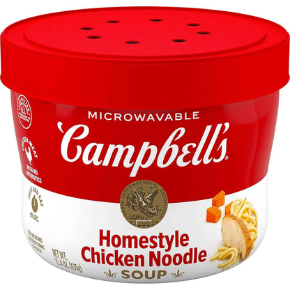 Campbell's Homestyle Chicken Noodle Soup – Fast Workday Meal Between Meetings, Self-Contained Travel Bowl