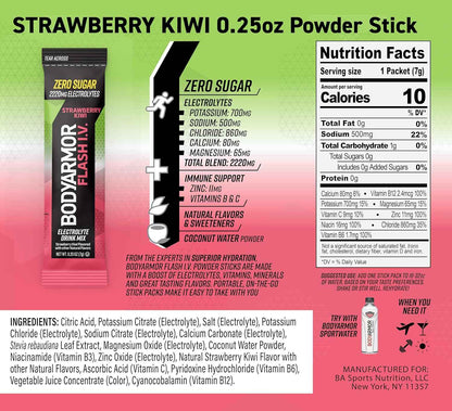 BODYARMOR Flash IV Electrolyte Packets – Clutter-Free Hydration for Capsule Pantries, Single-Serve Electrolyte Sticks