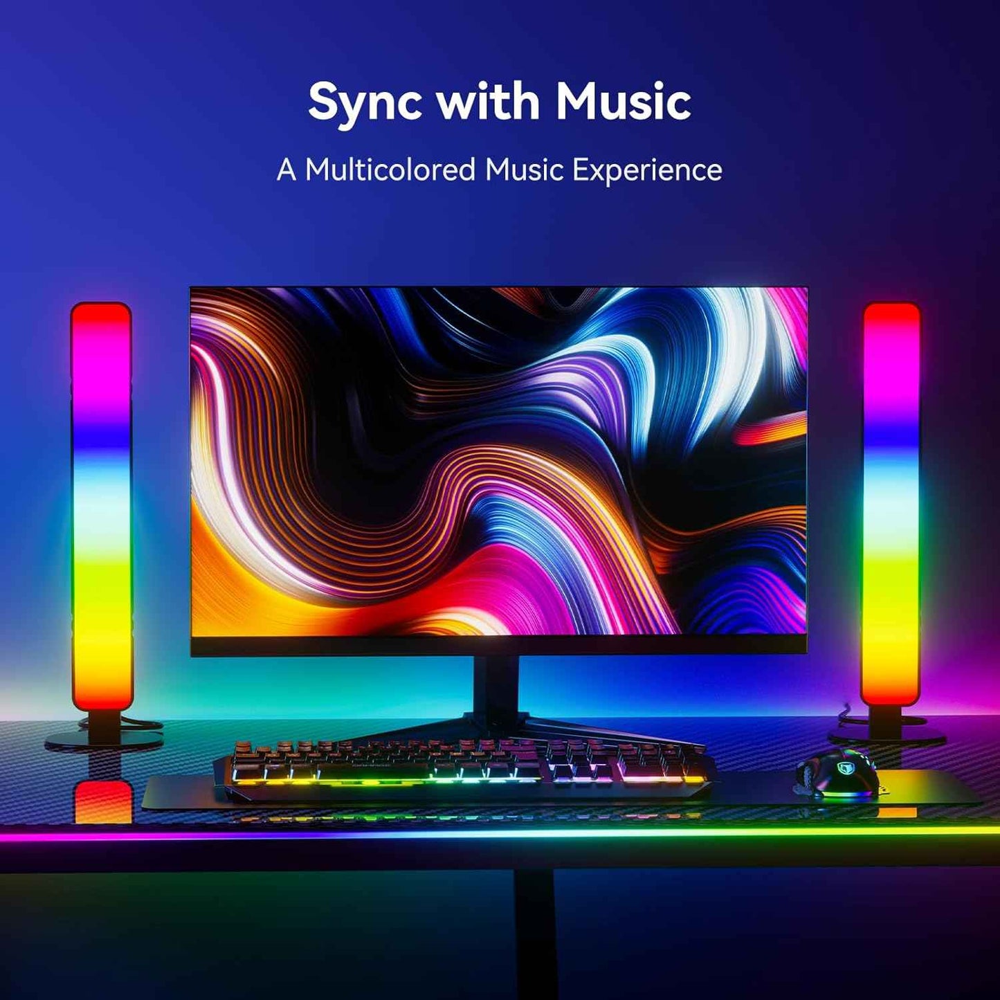 LED Light Bar for Living Room Aesthetic – USB RGB Backlight with 15 Modes and Music Sync for Cozy Evenings