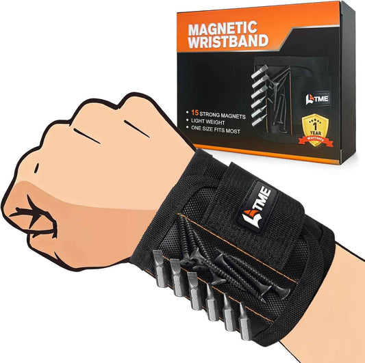 LATME Magnetic Wristband – Unique Birthday Gift for Dad, Handy Tool Wrist Band for Holding Screws and Drill Bits