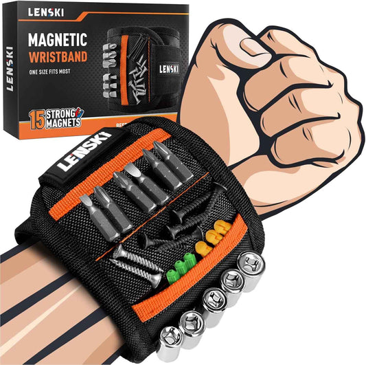 Lenski Magnetic Wristband Tool Belt – Christmas Stocking Stuffer for Men Who Have Everything, White Elephant Gift Idea