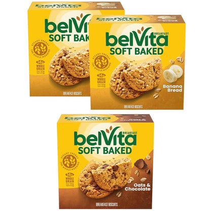 belVita Banana Bread & Oats & Chocolate Biscuit Bars – Portable Mid-Morning Desk Snack to Beat the 10am Crash