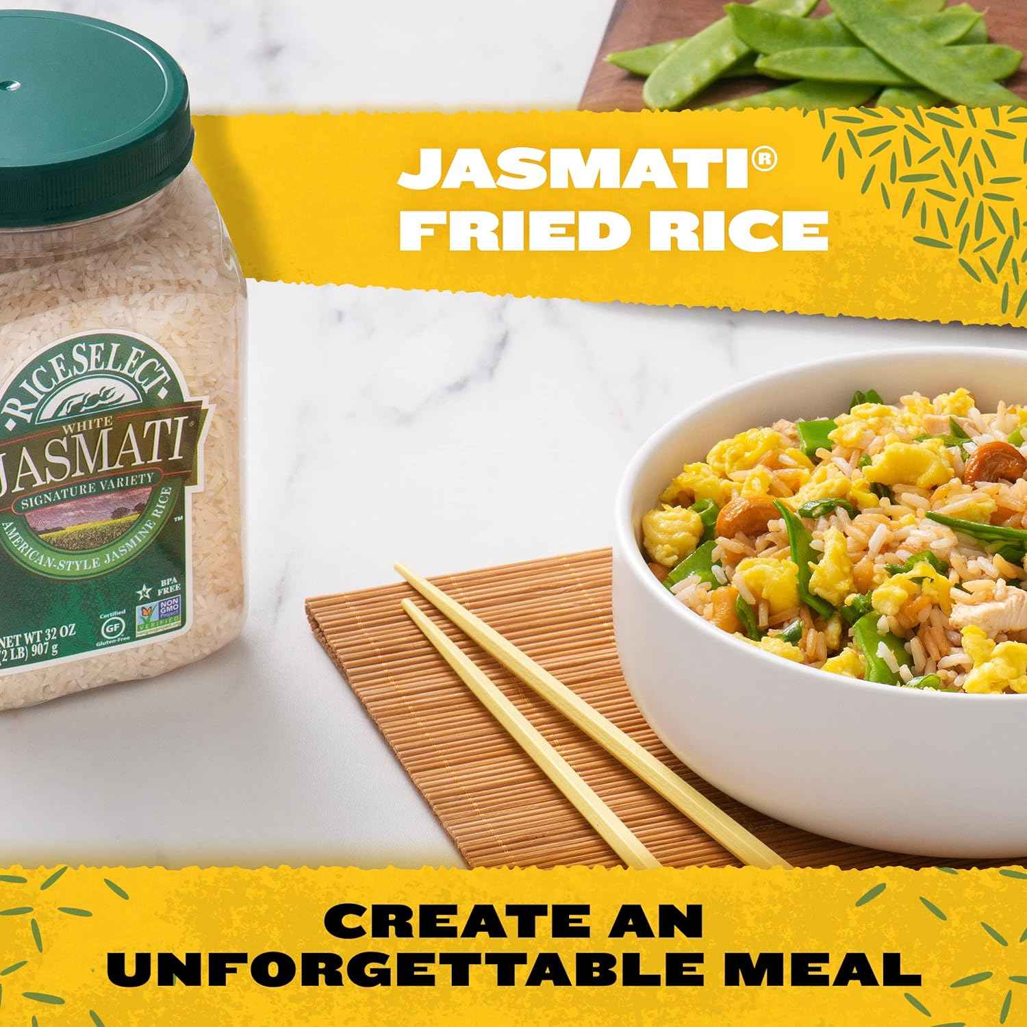 RiceSelect Jasmati Rice – Family-Safe Gluten-Free Side for Kid-Friendly Dinner Tables, 32 oz