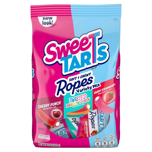 SweeTARTS Ropes 15 oz Individually Wrapped Candy – Travel Snack for Road Trips, Camping, and Park Outings