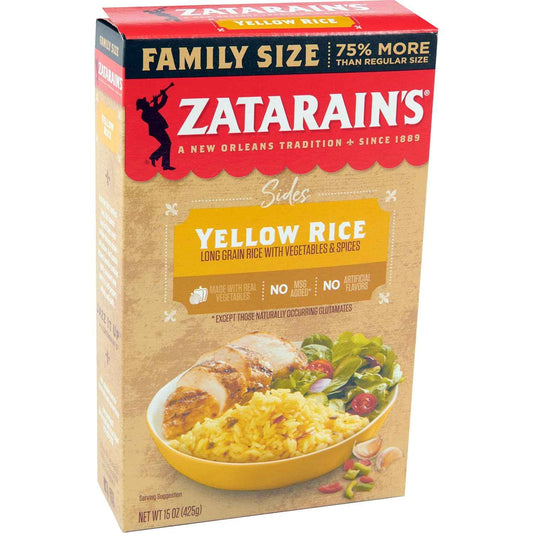 Zatarain's Family Size Yellow Rice, 15 oz – Pantry Side for Camping and Tailgating Cookouts