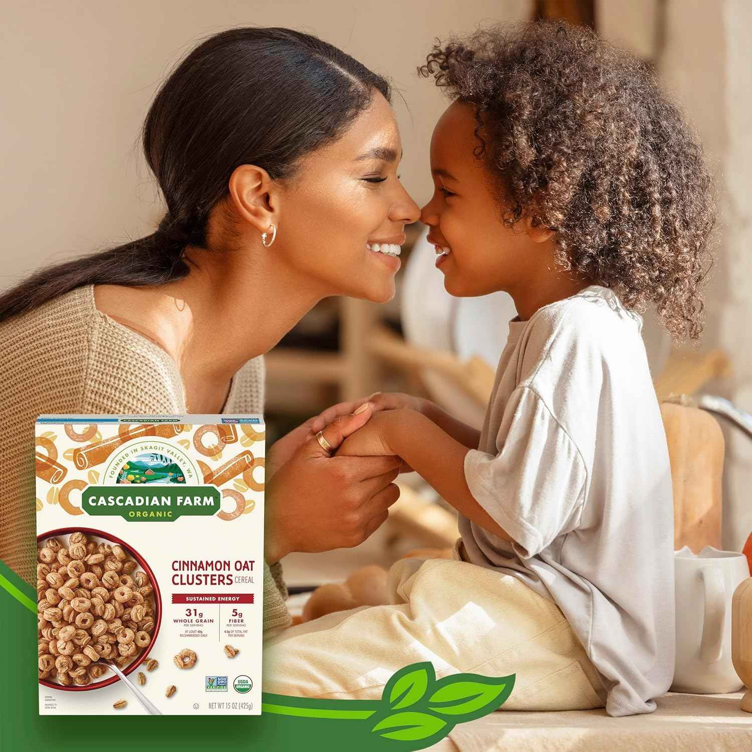Cascadian Farm Organic Cinnamon Oat Clusters – Non-GMO Breakfast Cereal for Calm Pantry Rituals