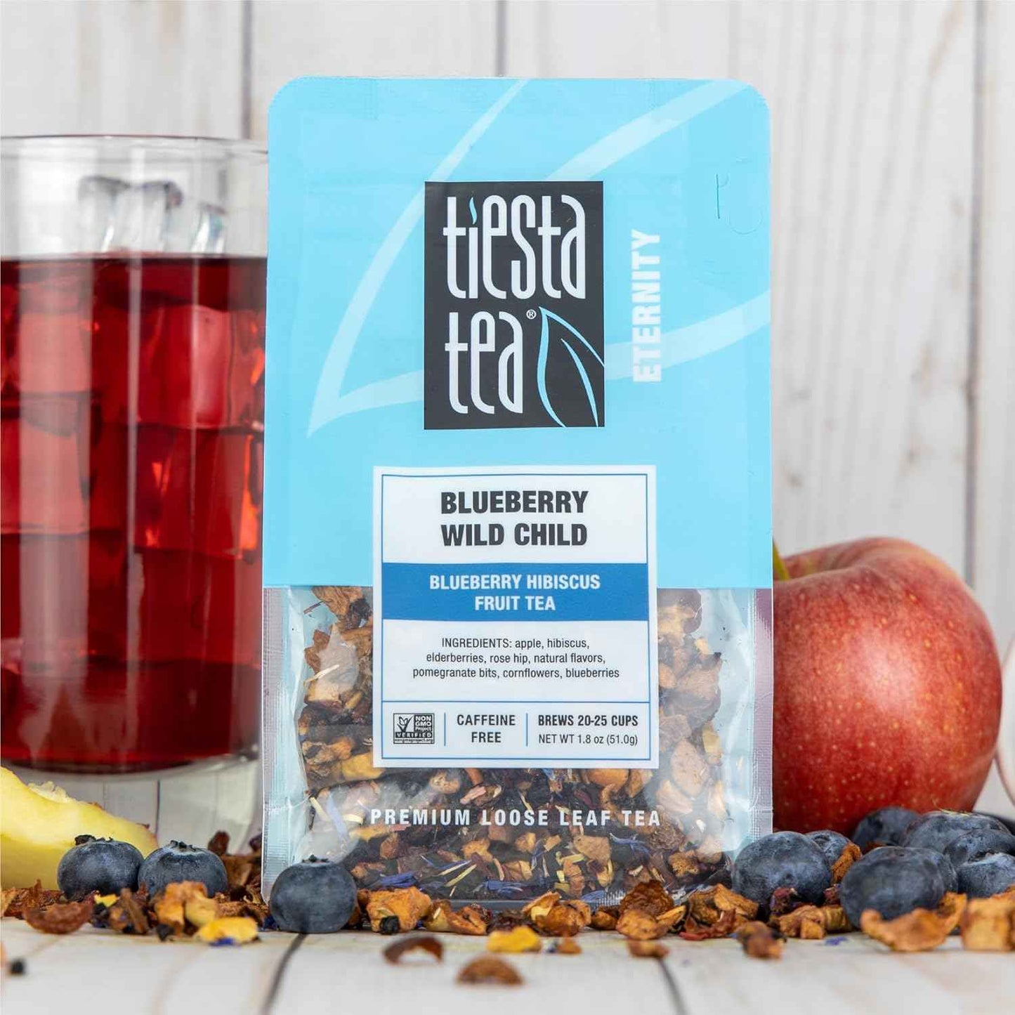 Tiesta Tea Blueberry Wild Child Loose Leaf – Travel-Friendly Iced Tea for Picnics, Camping Trips, and Backyard Lounging, 25-Cup Pouch