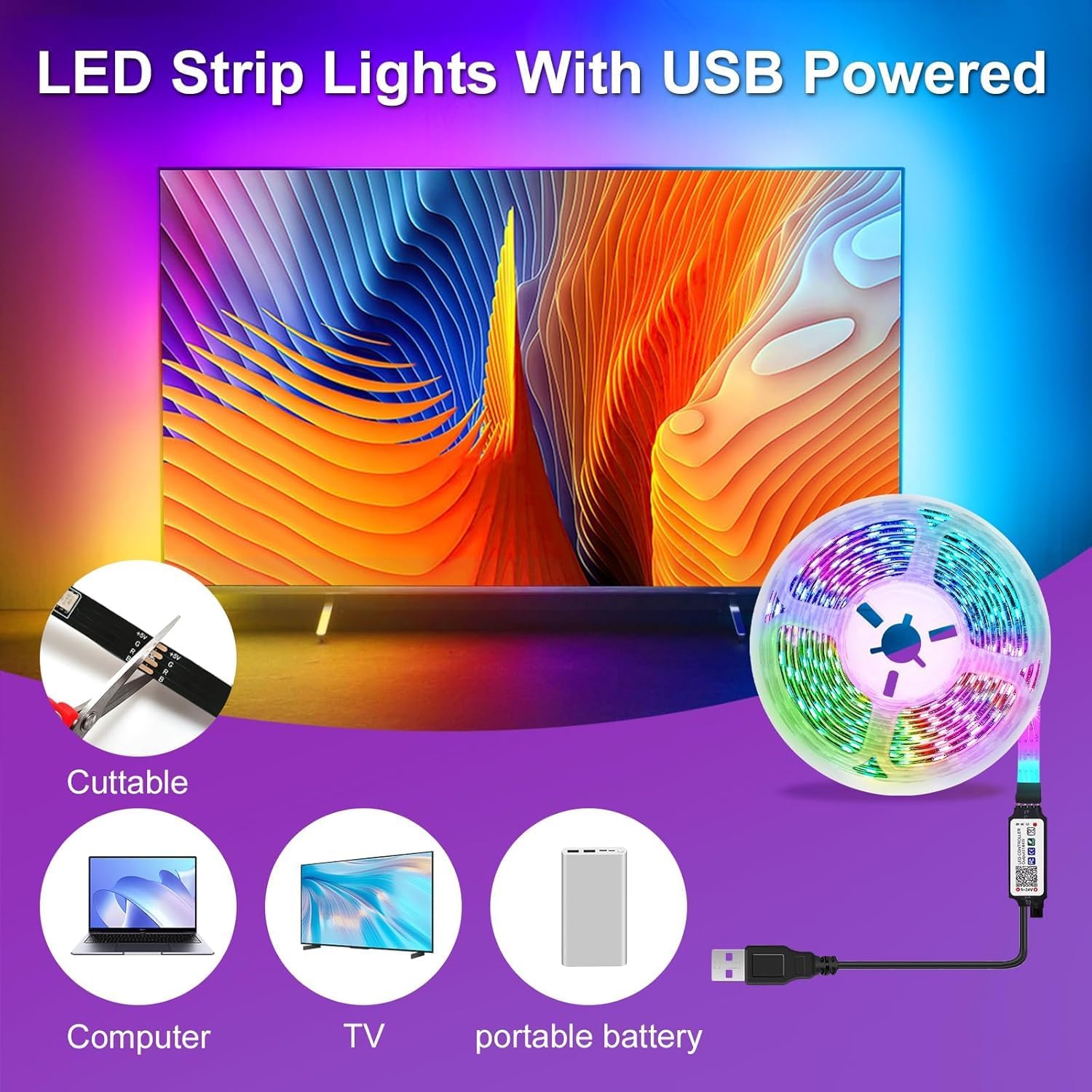 150 led light sources with peel-and-stick 3m-style adhesive backing
