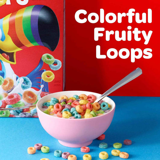 Kellogg's Froot Loops Cereal – Kid-Friendly Family Breakfast for Nursery Snack Time, 23 oz Giant Box