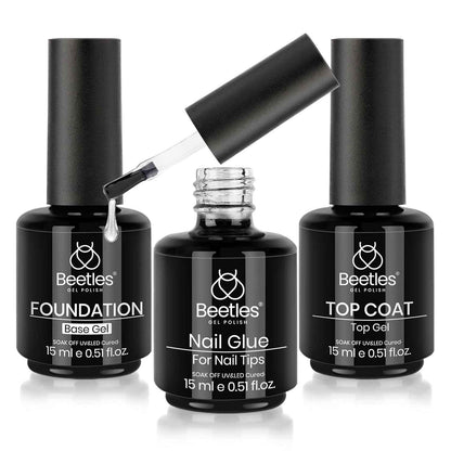 Beetles 9-in-1 Nail Glue Set – Clutter-Free Vanity Essential, One Bottle Replaces Six Separate Nail Products