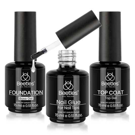Beetles 9-in-1 Nail Glue Set – Clutter-Free Vanity Essential, One Bottle Replaces Six Separate Nail Products