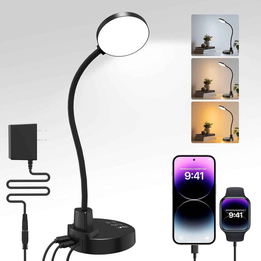 LUMINOAK SafeBeam LED Desk Lamp – Child-Friendly Study Light with Cool-Touch Base and Auto Shutoff for Kids' Rooms
