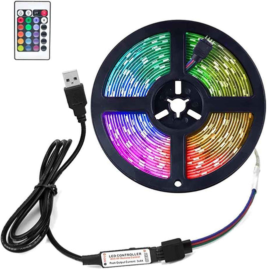 DAYBETTER RGB LED Strip Lights 16.4ft USB Color Changing Strip for TV Backlight and Holiday Party Decor