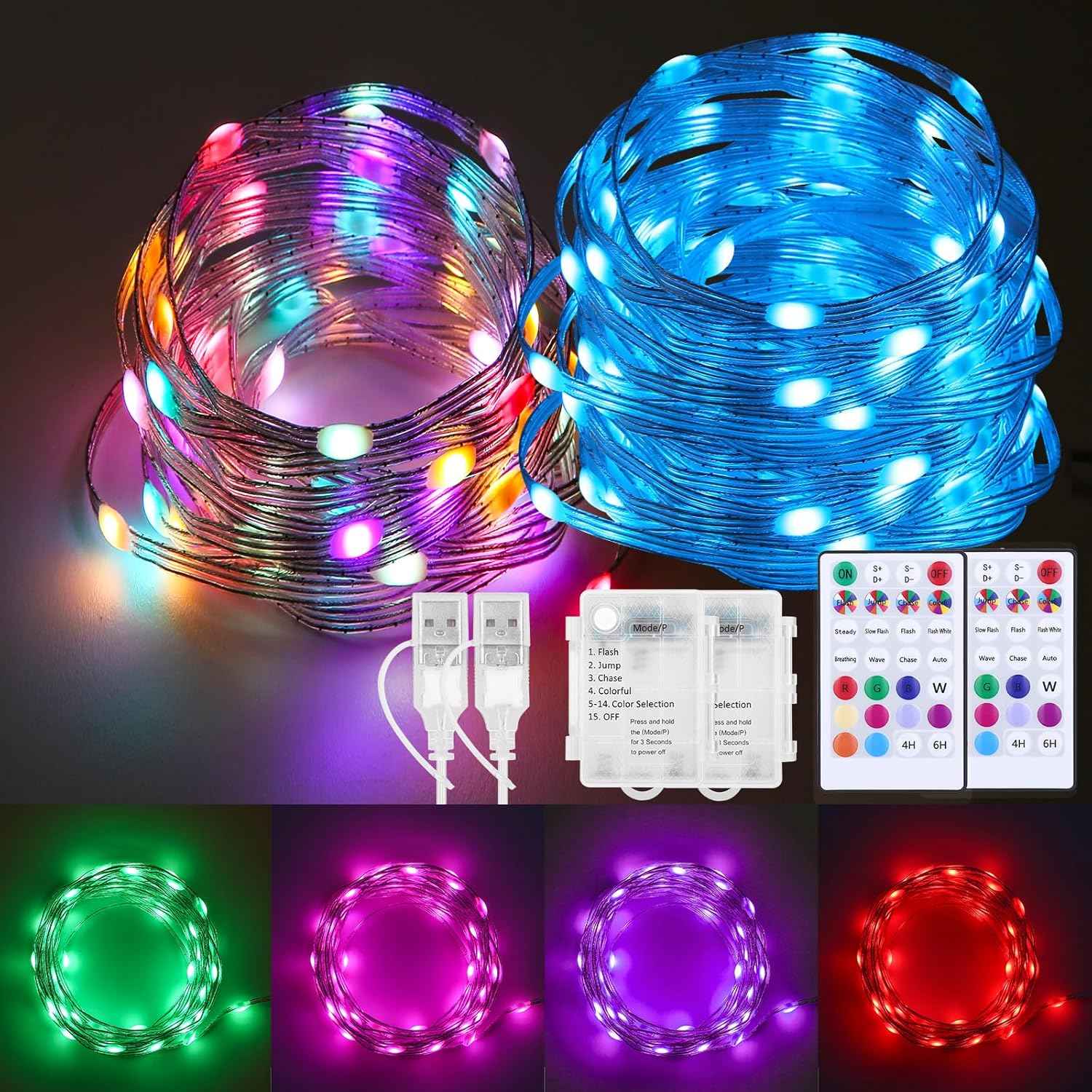 Fairy Lights Cool to Touch – Safe Kids Bedroom Night Light Alternative, Battery Operated String Lights with Timer