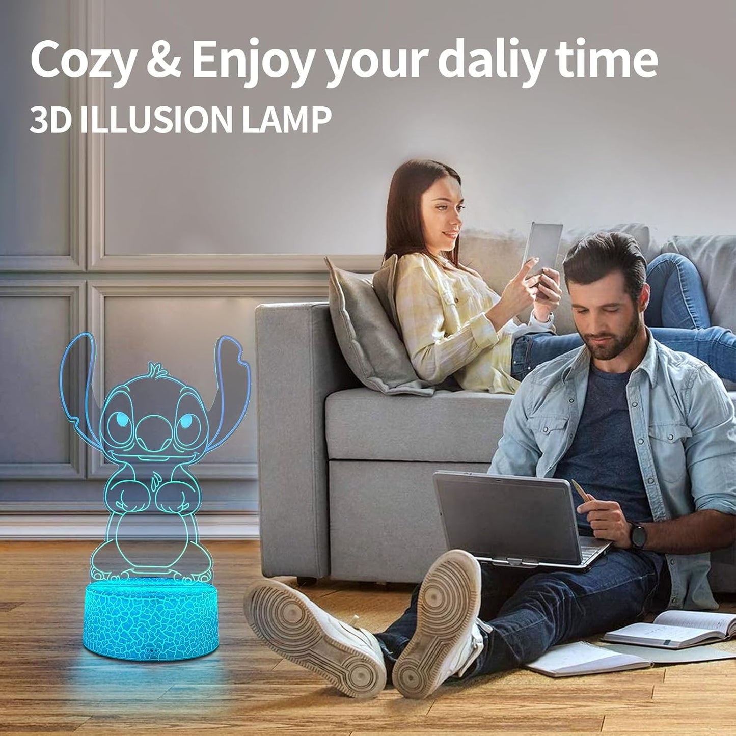 16 Color 3D Night Light with Remote Control – Ready-to-Gift Character Lamp for Boys Girls Tweens and Teens