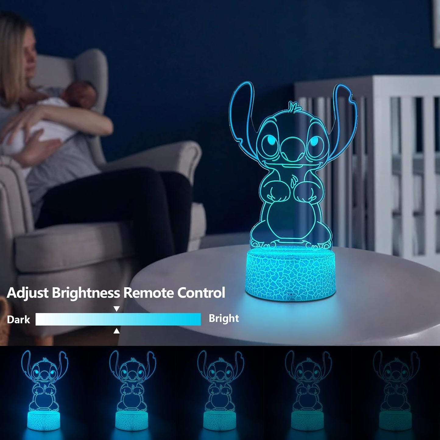 16 Color 3D Night Light with Remote Control – Ready-to-Gift Character Lamp for Boys Girls Tweens and Teens