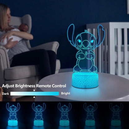 16 Color 3D Night Light with Remote Control – Ready-to-Gift Character Lamp for Boys Girls Tweens and Teens