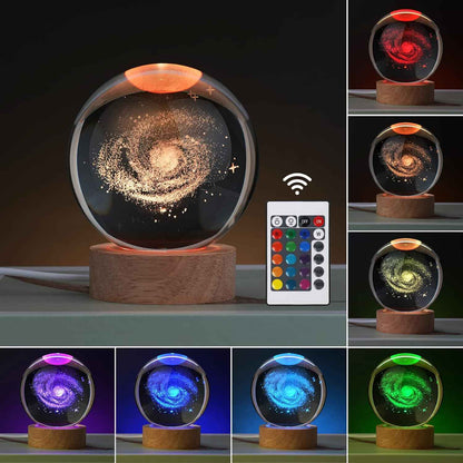 [Brand Name] Galaxy Crystal Ball Night Light - Thoughtful Birthday Gift for Her, 16 Color Changing Lamp with Remote