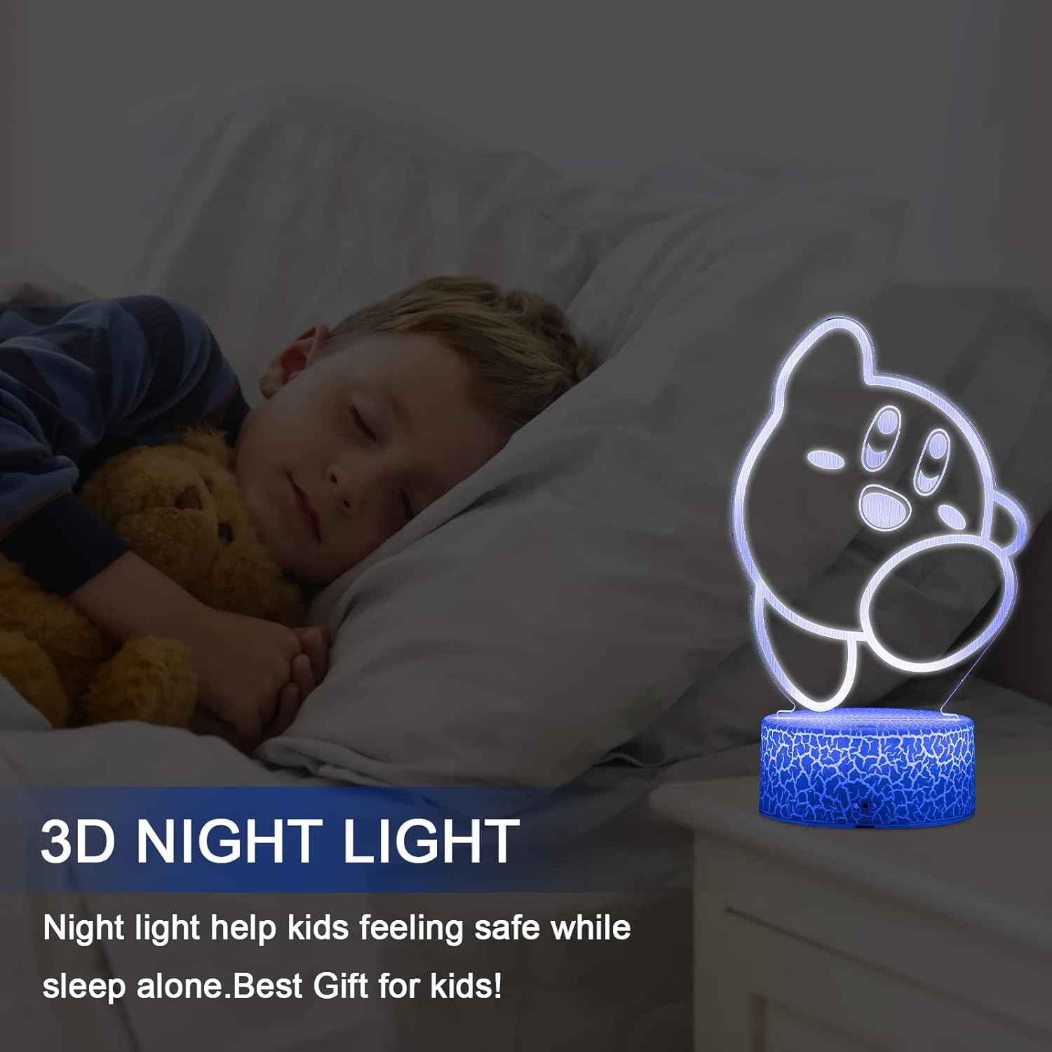 Luminara 3D Illusion Lamp – Modern Bedroom Decor Accent, 16-Color LED Mood Light with Remote and Dimmer