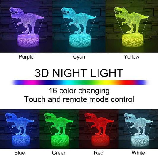 i-CHONY 3D Dinosaur LED Lamp - Modern Decorative Accent Light for Living Room and Bedroom Aesthetic