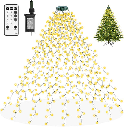 Olaney 400 LED Top Ring Lights – Single Point Mount Minimalist Christmas Tree Decor, No Visible Cords
