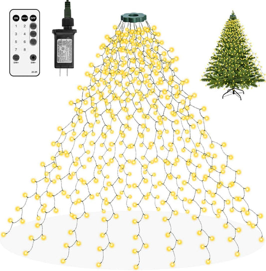 Olaney 400 LED Top Ring Lights – Single Point Mount Minimalist Christmas Tree Decor, No Visible Cords