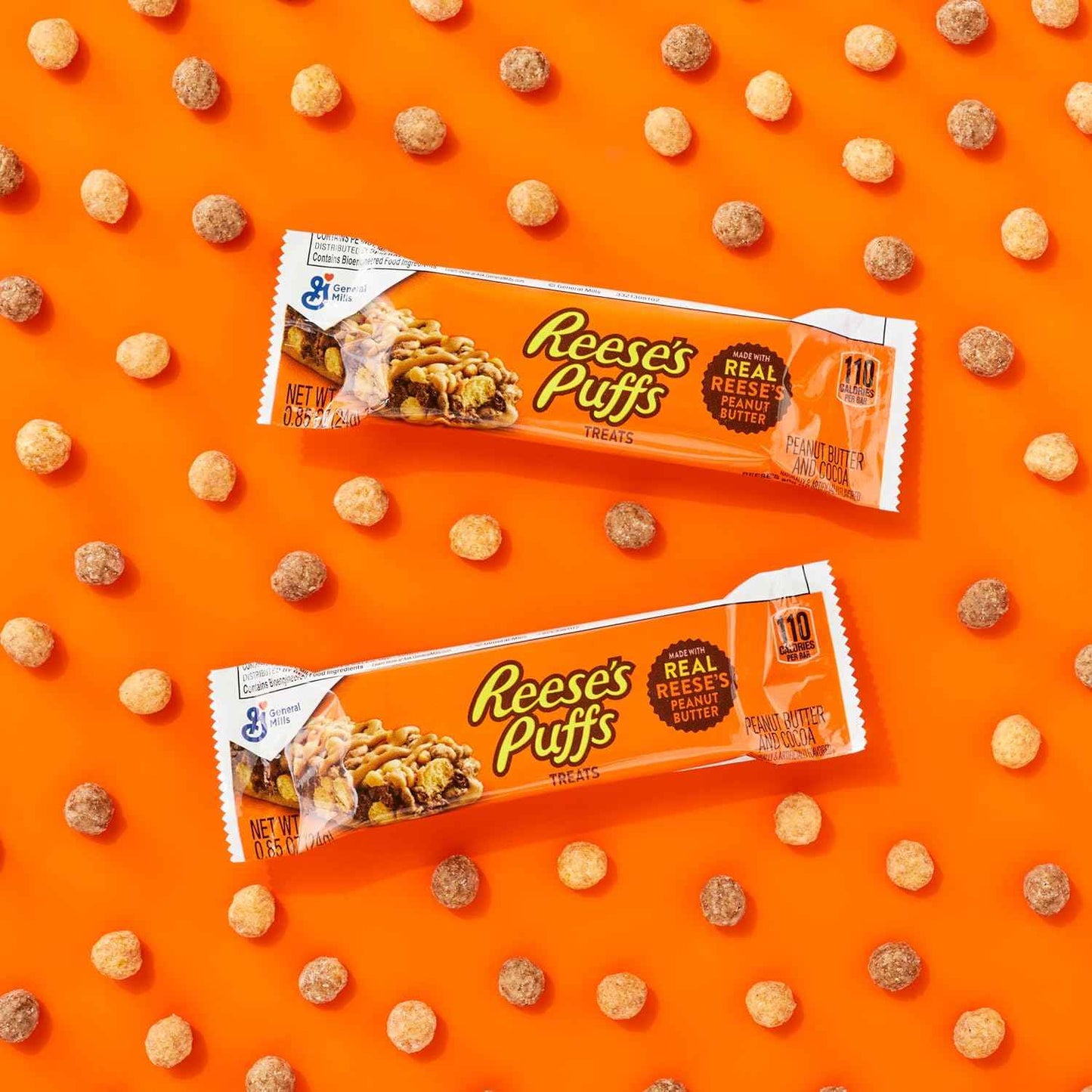 Reese's Puffs Cereal Bars – Heat-Stable Travel Snack for Road Trips and Car Rides, 16 ct Peanut Butter