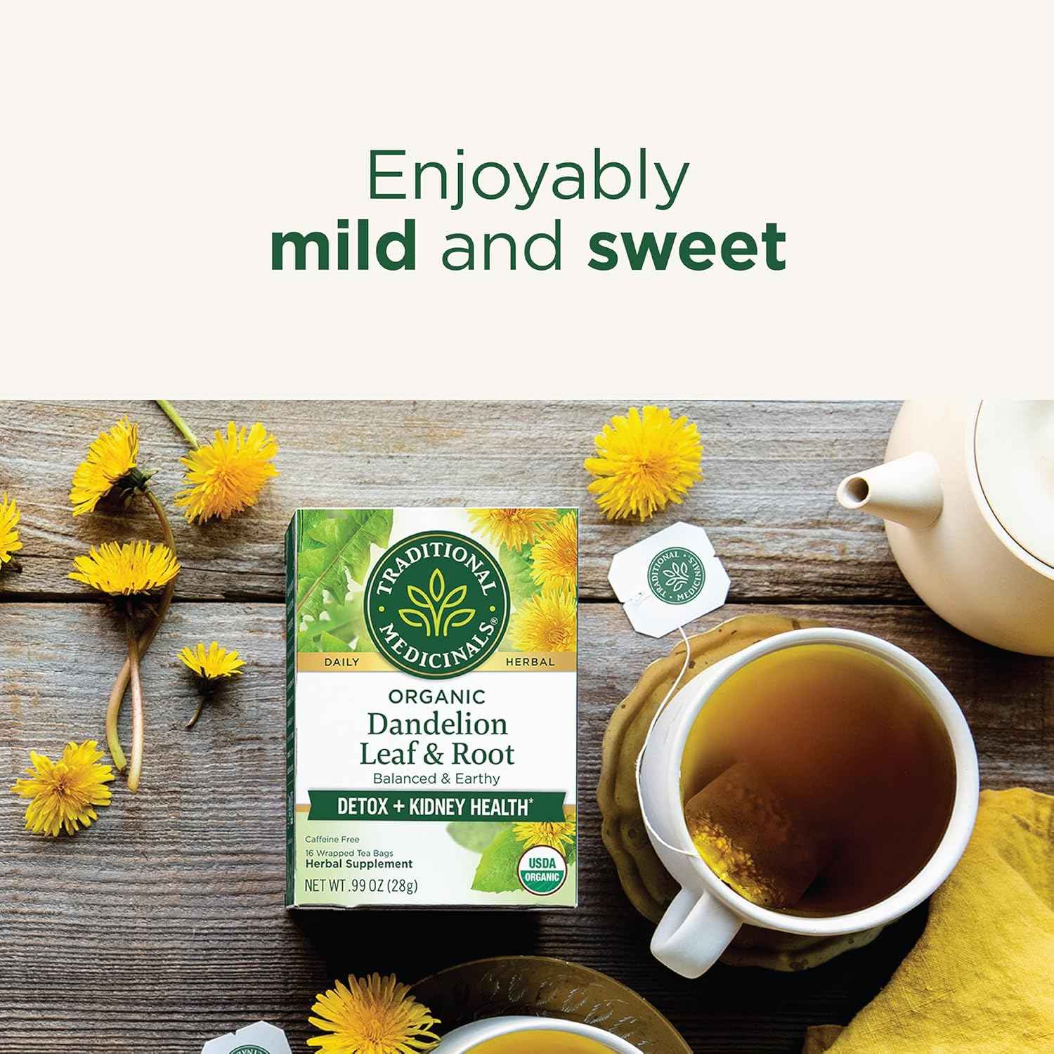 Traditional Medicinals Organic Dandelion Leaf & Root – Clean-Label Herbal Tea for the Intentional Kitchen