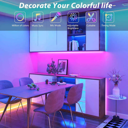 Luminoxa Aura LED Strip Lights 100ft – Child Safe 24V RGB Light Strip for Kids Bedroom, Playroom and Dorm Room Decor