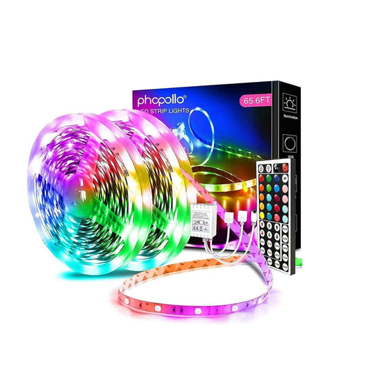 PHOPOLLO Bluetooth LED Strip Lights – Living Room Ambient Accent Lighting with App and Music Sync