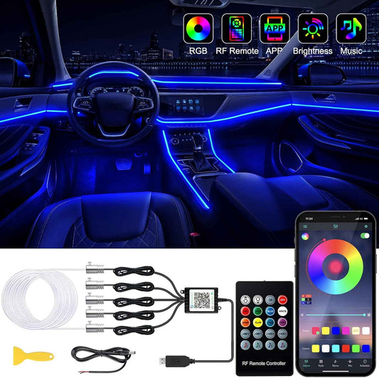 Lotus Lantern Fiber Optic LED Strip – Home Theater and Man Cave Ambient Backlighting, 16M Color Music Sync
