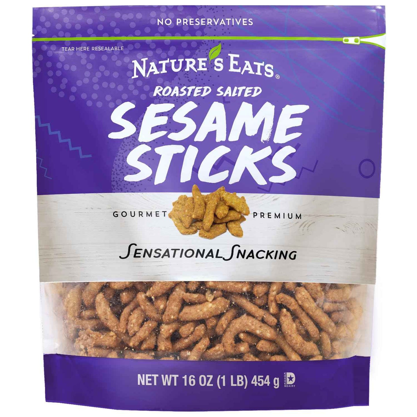 Sesame Sticks 16oz – Kid-Friendly Lunchbox Snack for Grandkids, Small Crunchy Sticks in Resealable Bulk Bag