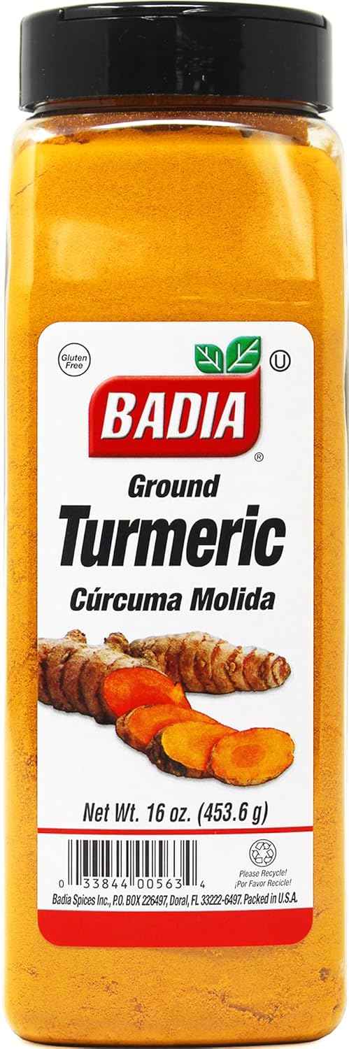 Badia Ground Turmeric Powder 16 oz – Curcumin-Rich Golden Milk & Tonic Ingredient for Wellness Barista Corner