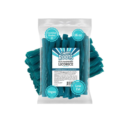 Sweet Roots Blue Raspberry Licorice Sticks – Jumbo 16 oz Bag for School Cafeteria, Lunchbox, and Car Ride Home Treats