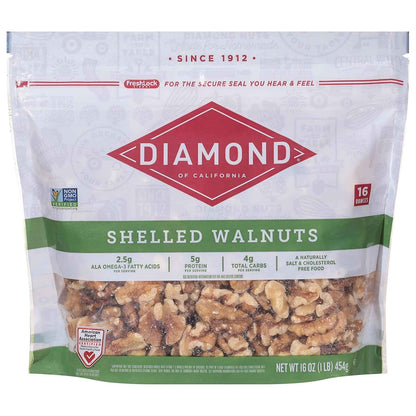 Diamond of California Walnut Halves – Kid Safe Pantry Snack for Packing Lunches and After School Munching